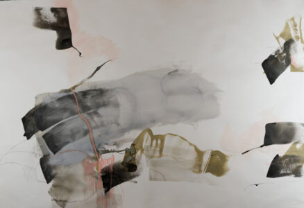 Tusche, Graphite, Pigment, Gofun, Oelpastell auf Arches BFK Rives, H 113 x B 167 cm